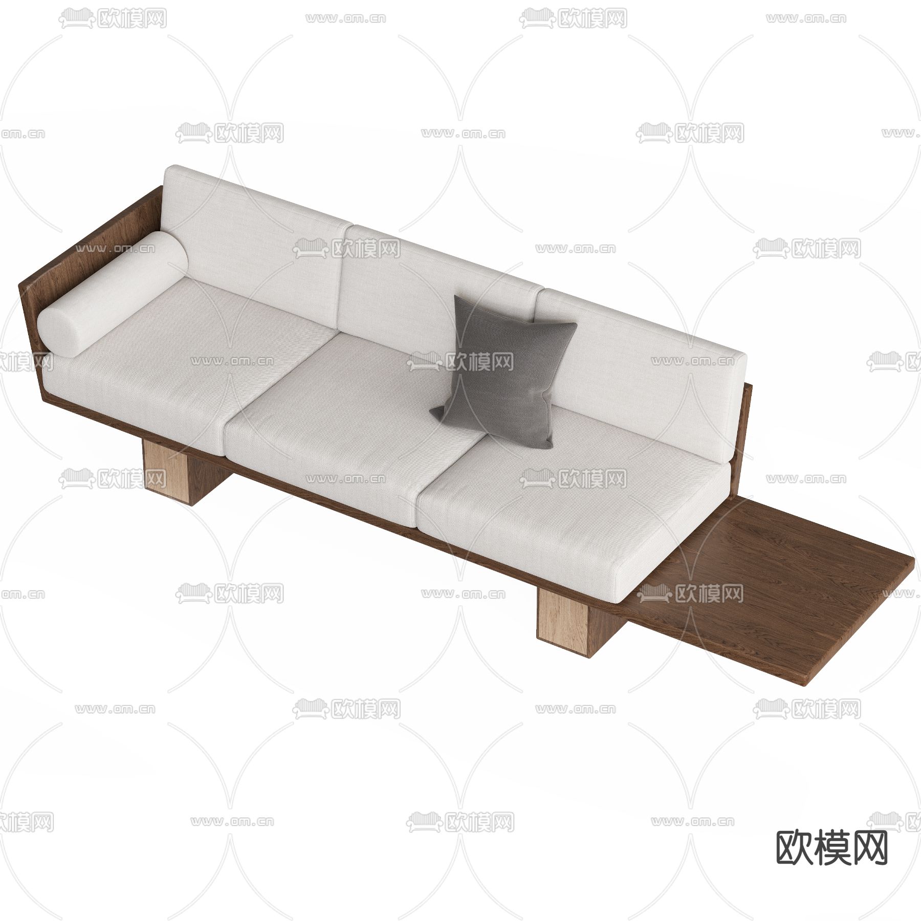 现代布艺多人沙发 三人沙发3d模型