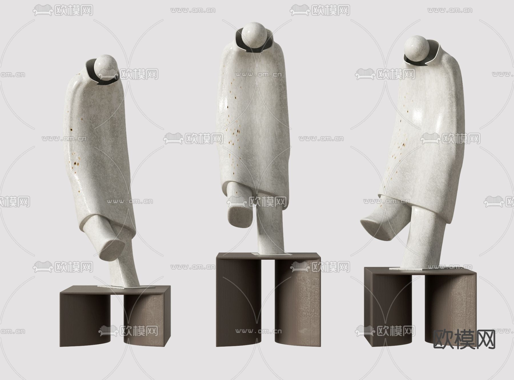 现代抽象人物雕塑3d模型