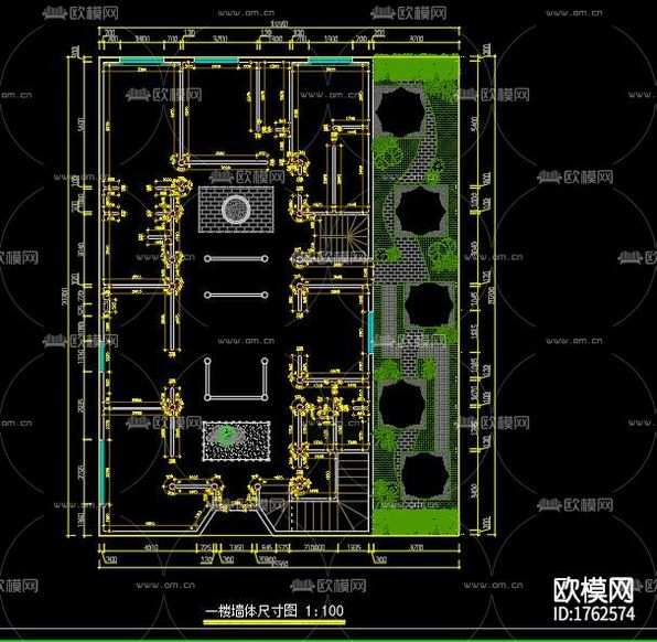 民宿cad施工圖下載(渲染圖3)