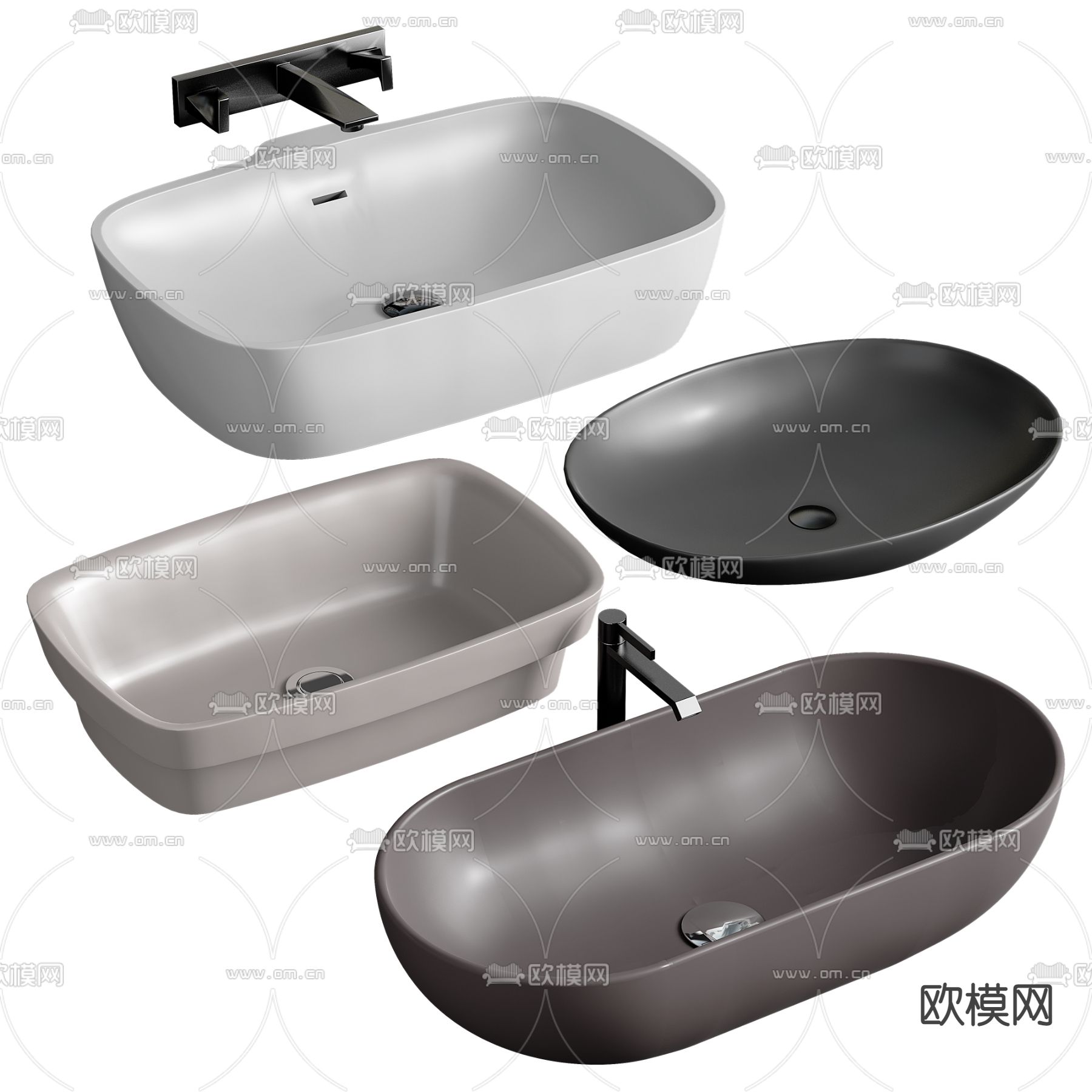 现代洗手盆台盆3d模型