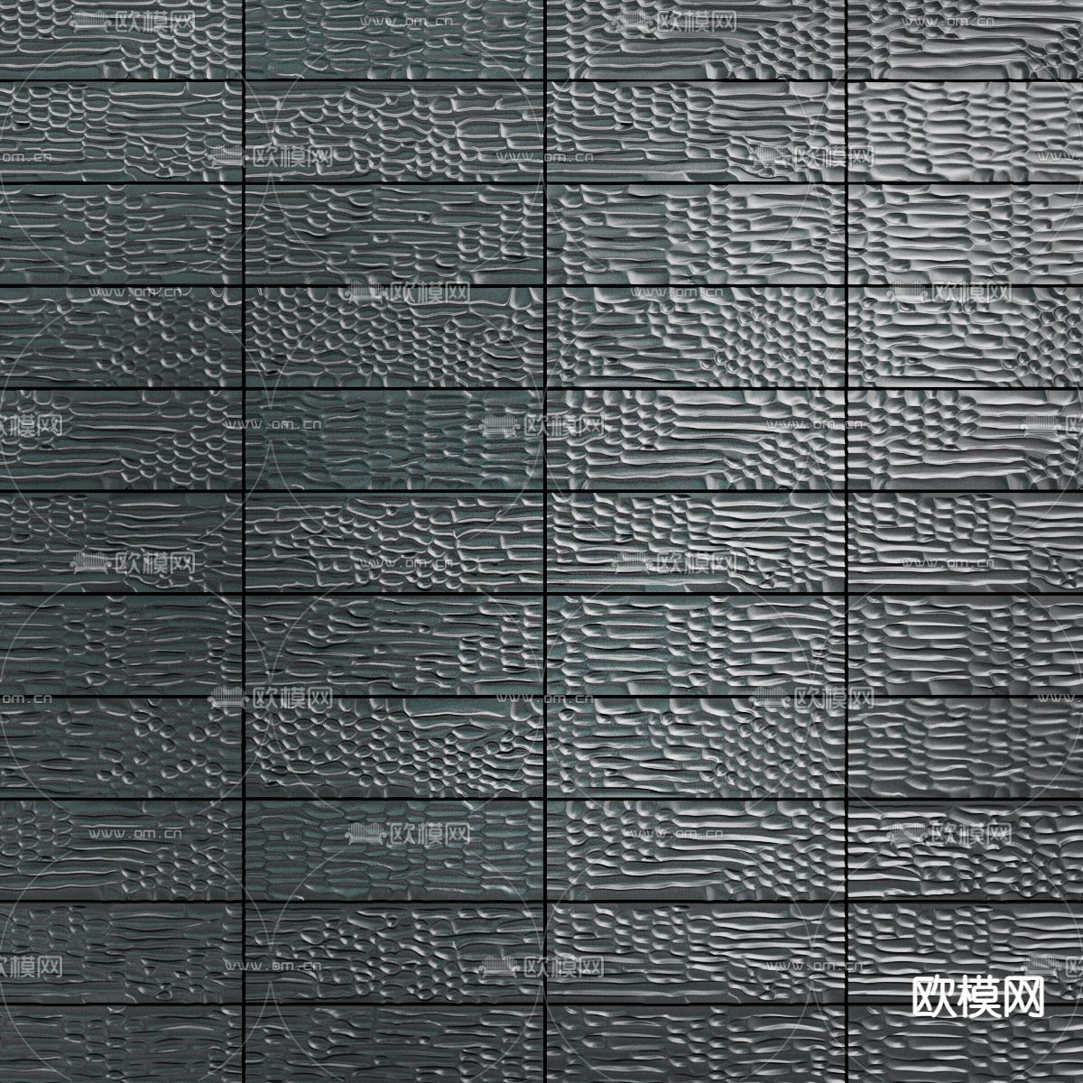 现代文化石背景墙3d模型