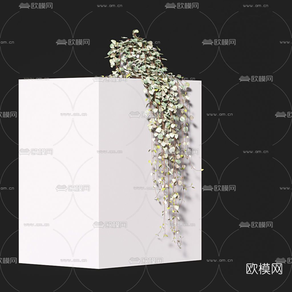 现代藤蔓盆栽免费3d模型下载