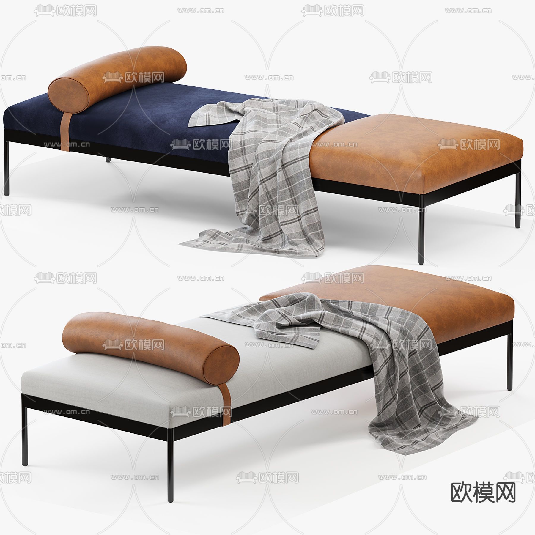 现代绒布脚踏3d模型