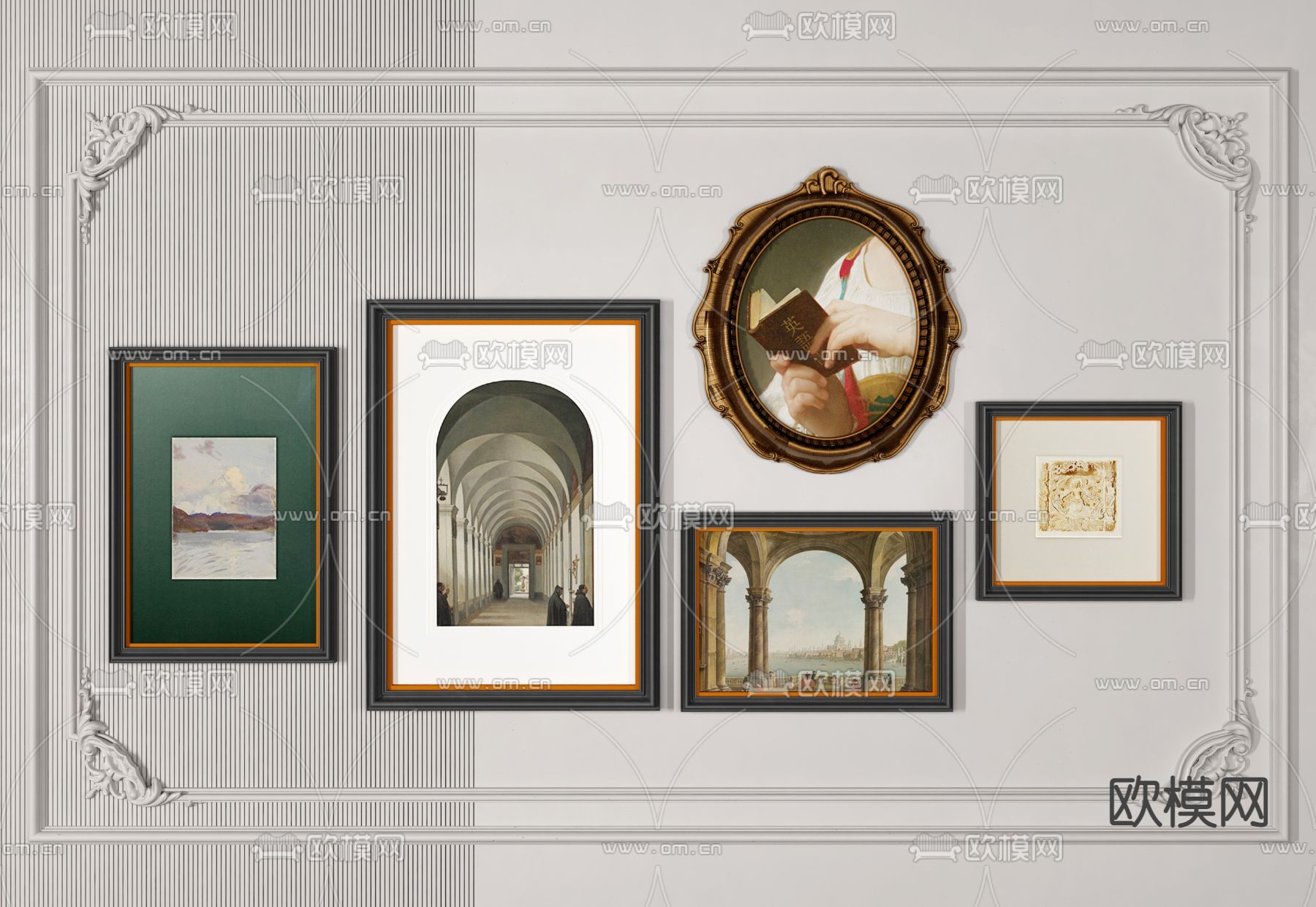 美式古典装饰画3d模型下载