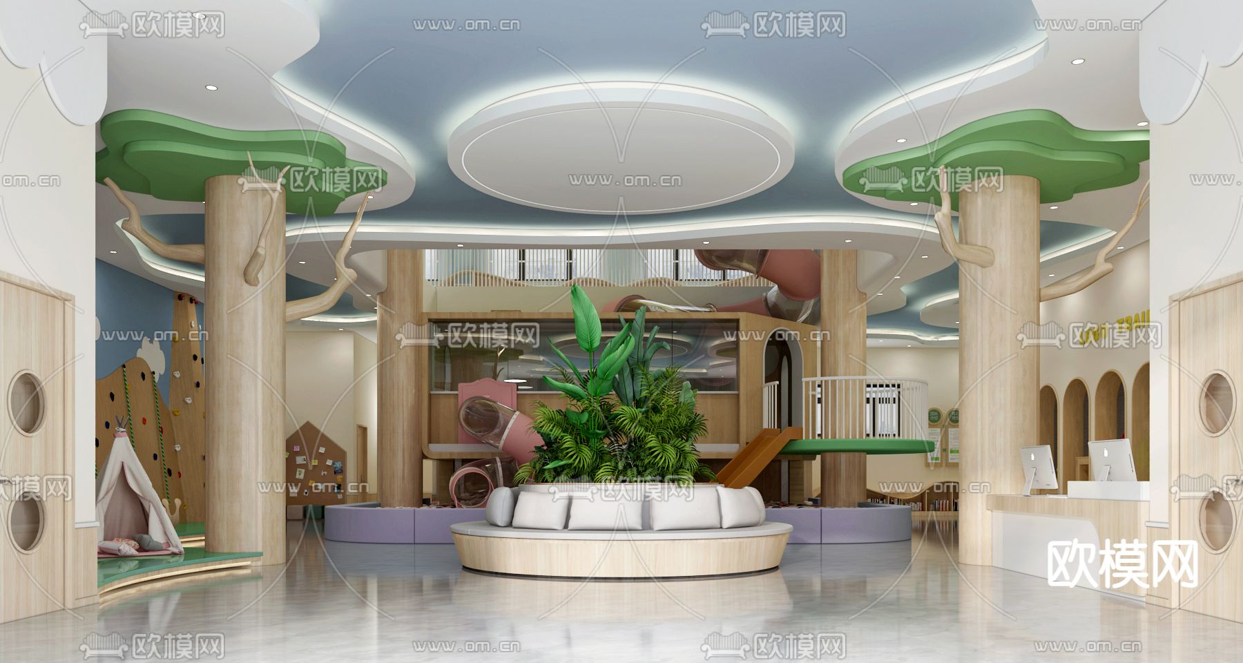 现代幼儿园大厅3d模型
