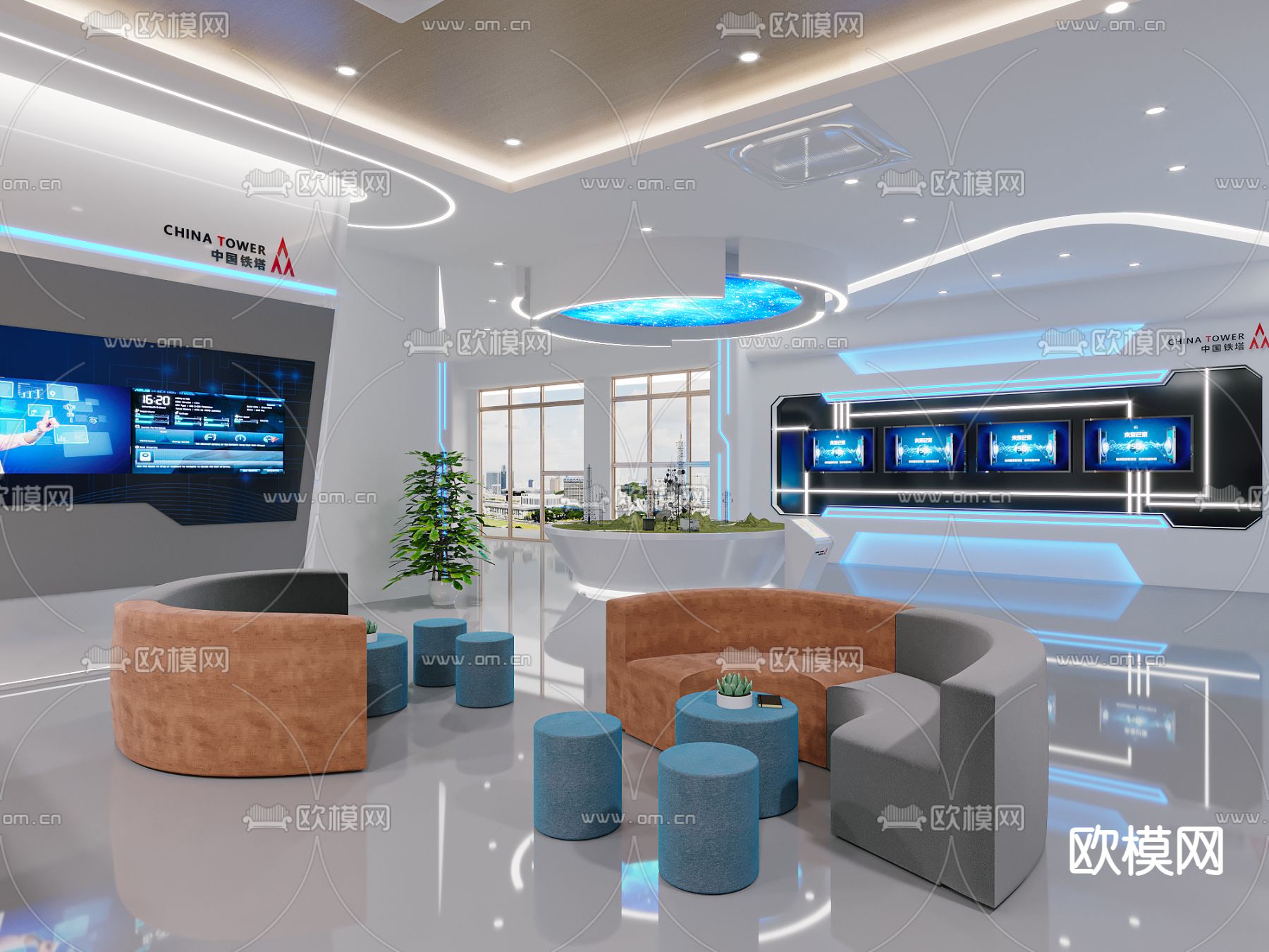 现代铁塔科技展厅3d模型
