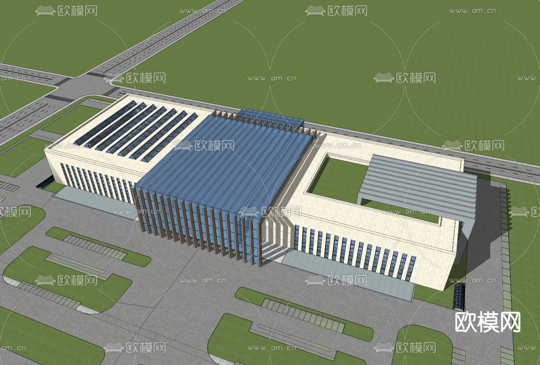 现代会展鸟瞰su模型