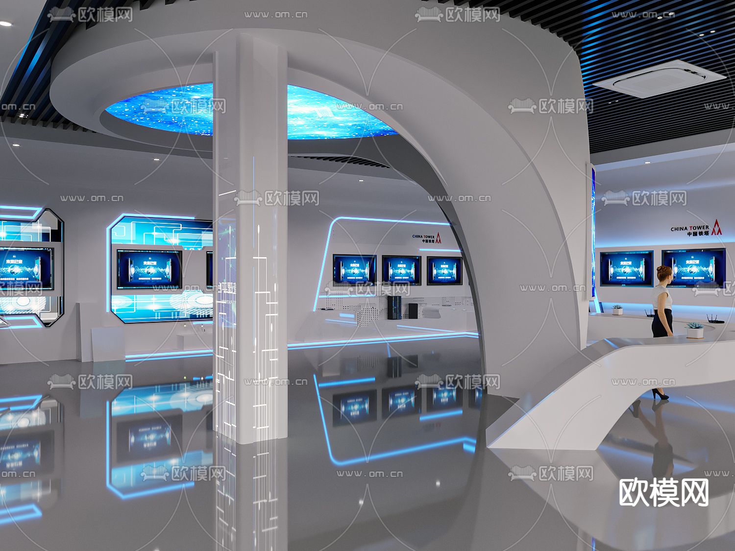 现代铁塔科技展厅3d模型