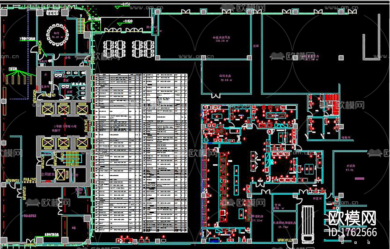 餐厅cad施工图下载（渲染图8）