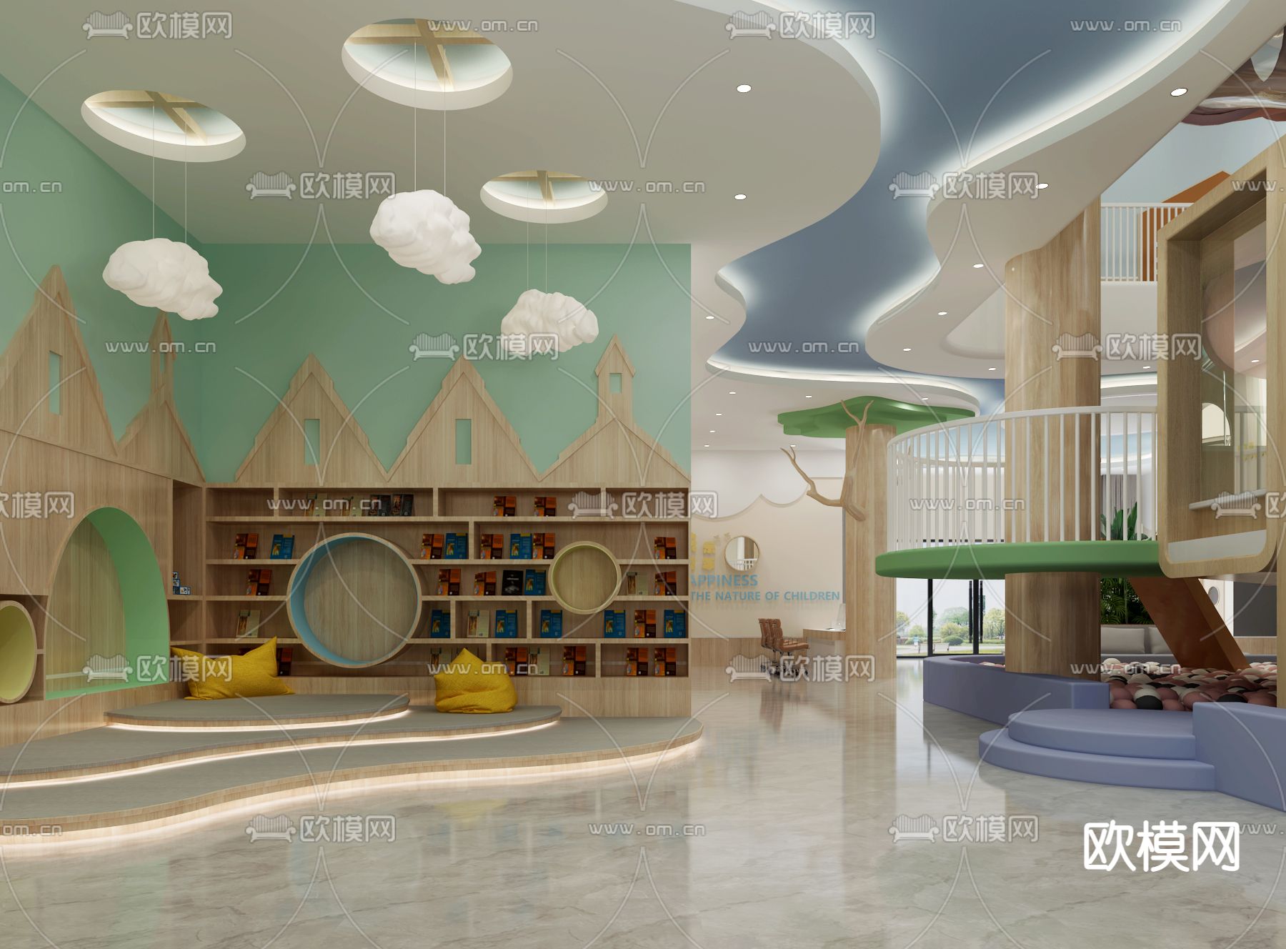 现代幼儿园大厅3d模型