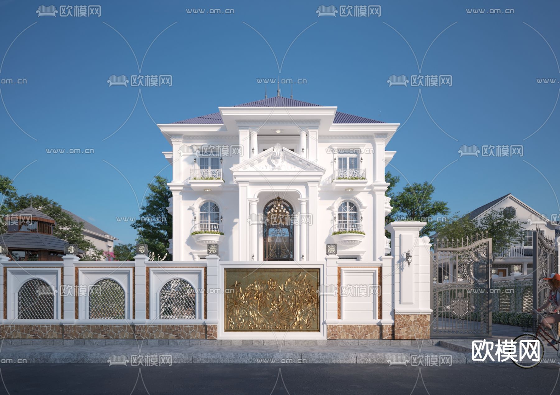 欧式别墅外观3d模型