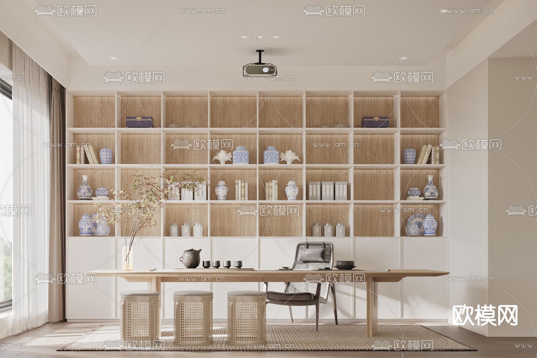 新中式茶室3d模型