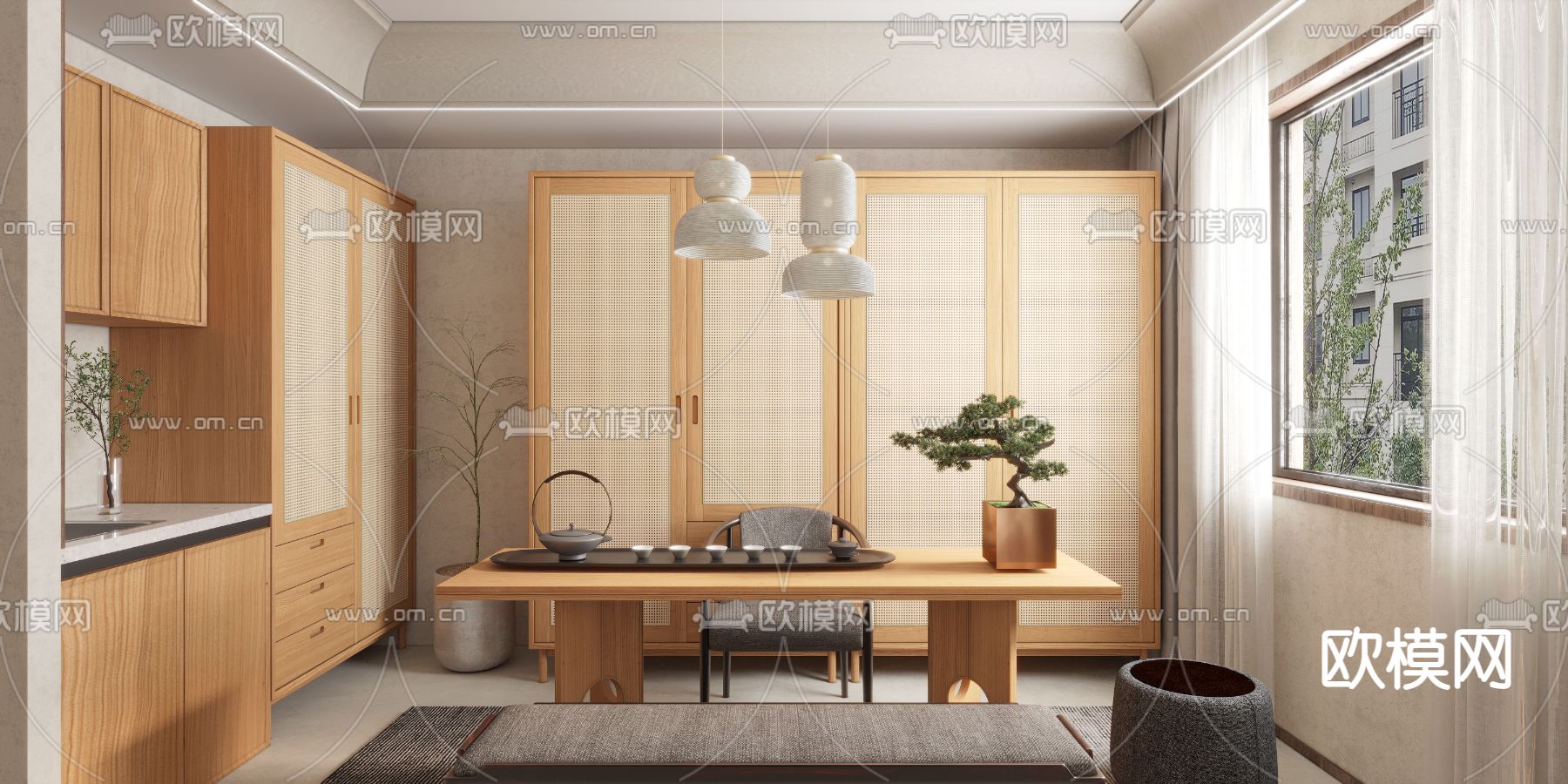 日式茶室3d模型下载