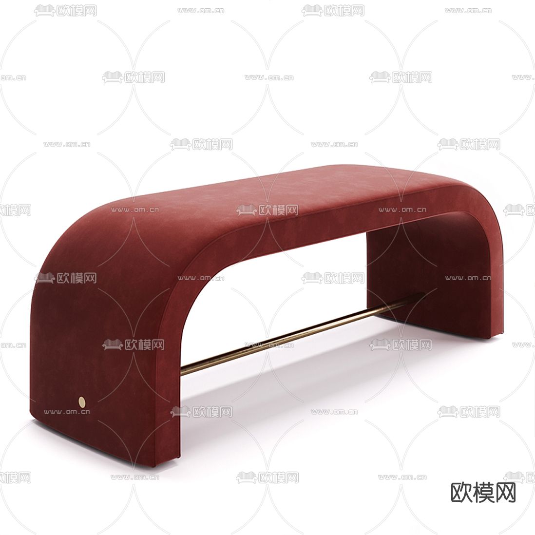 现代布艺长凳3d模型