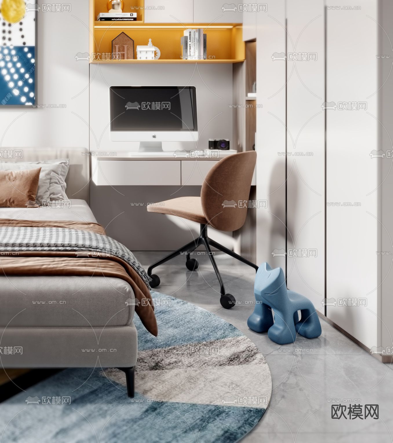 现代卧室3d模型
