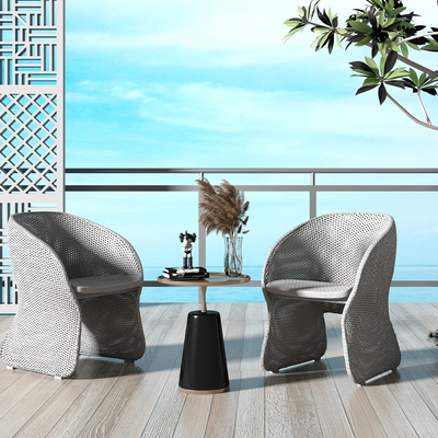  现代户外藤编椅su模型 