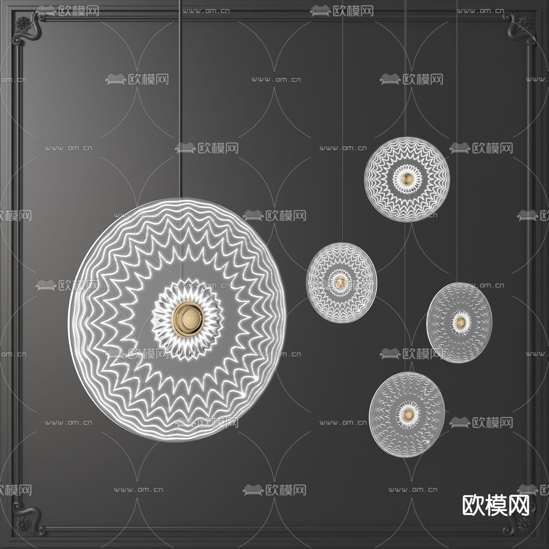 现代水晶吊灯3d模型