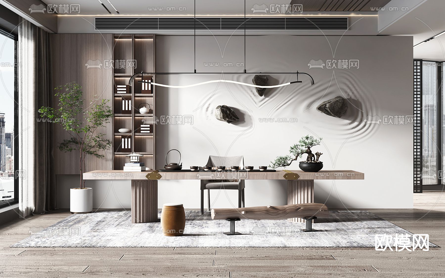 新中式茶室3d模型