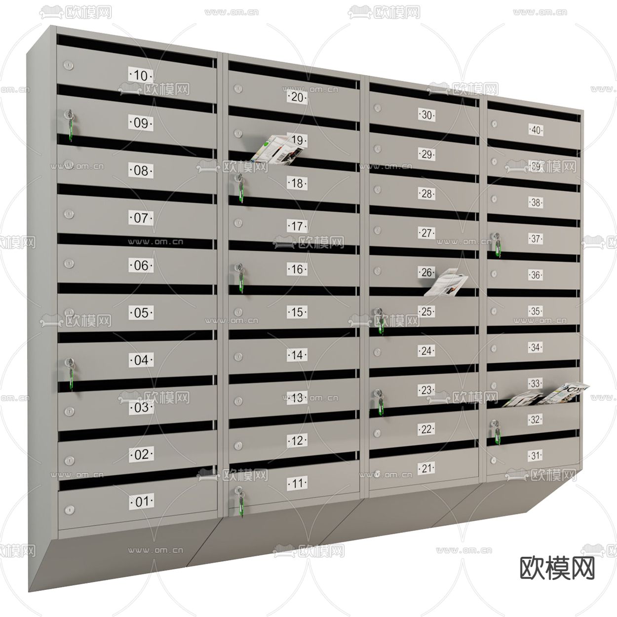 现代信箱邮箱3d模型下载