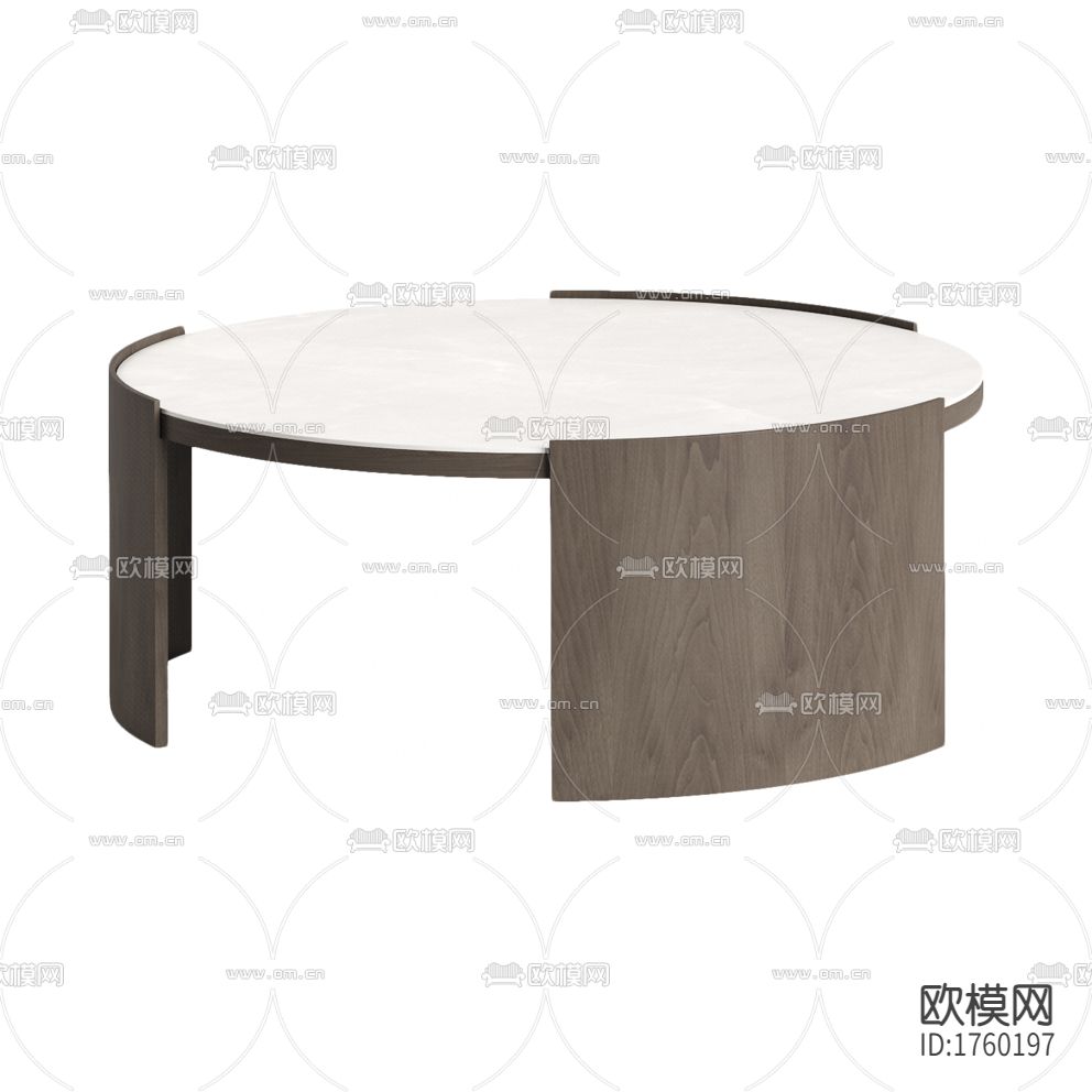 现代简约实木大理石圆形茶几下载