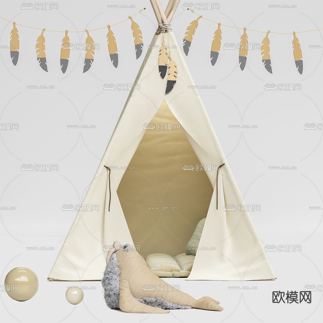 现代儿童帐篷3d模型