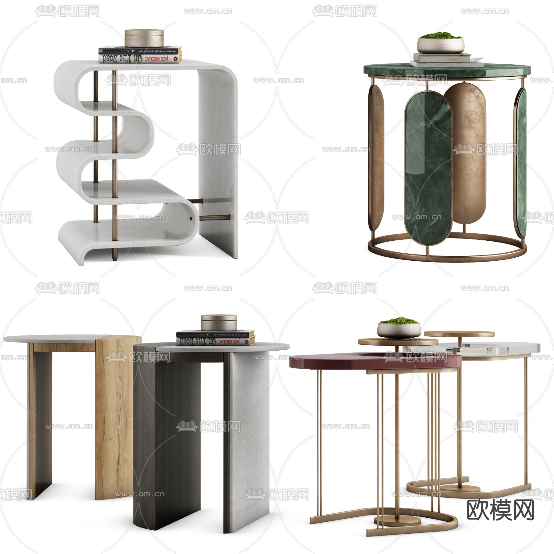 现代轻奢角几边几3d模型下载