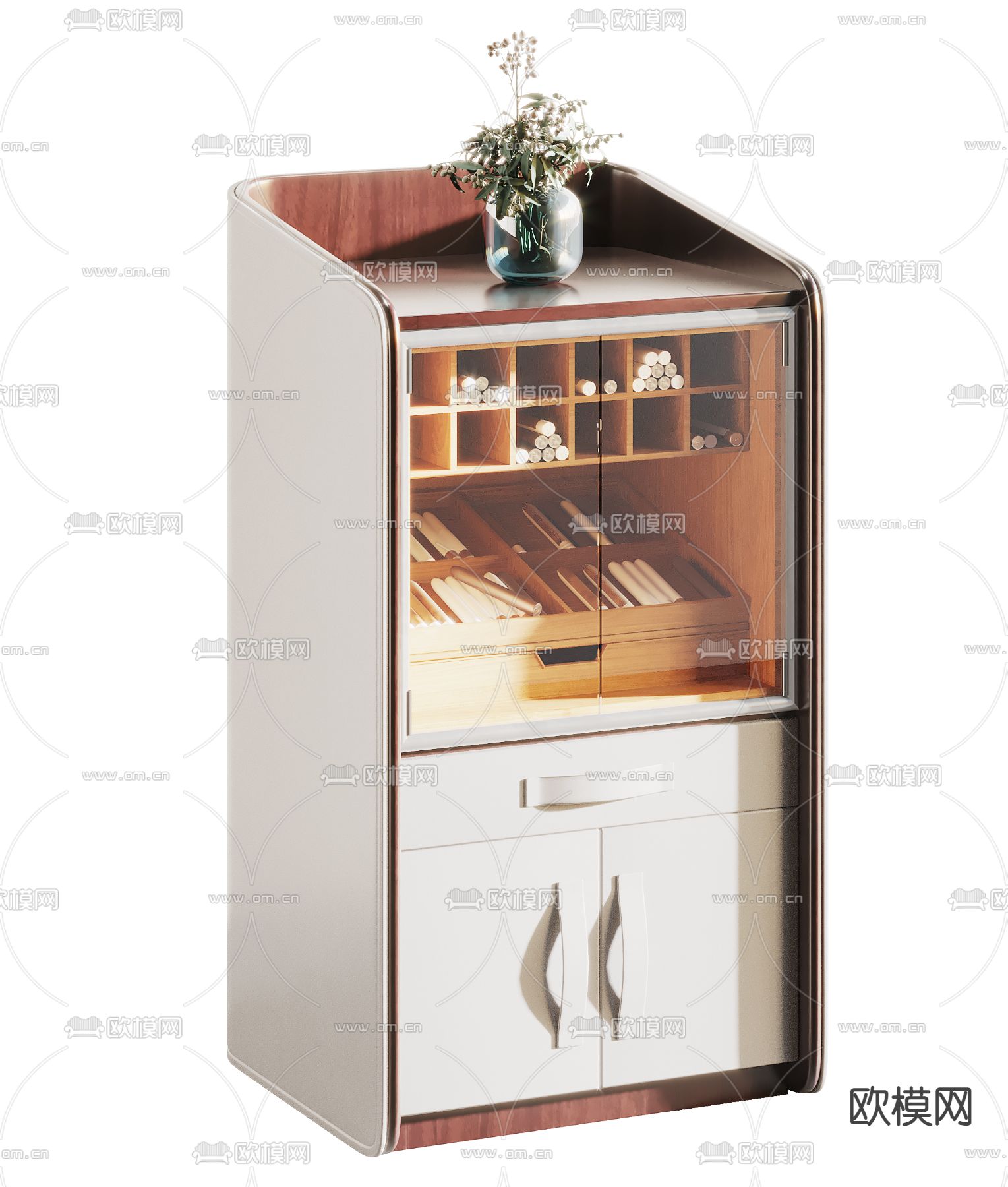 现代轻奢雪茄柜3d模型