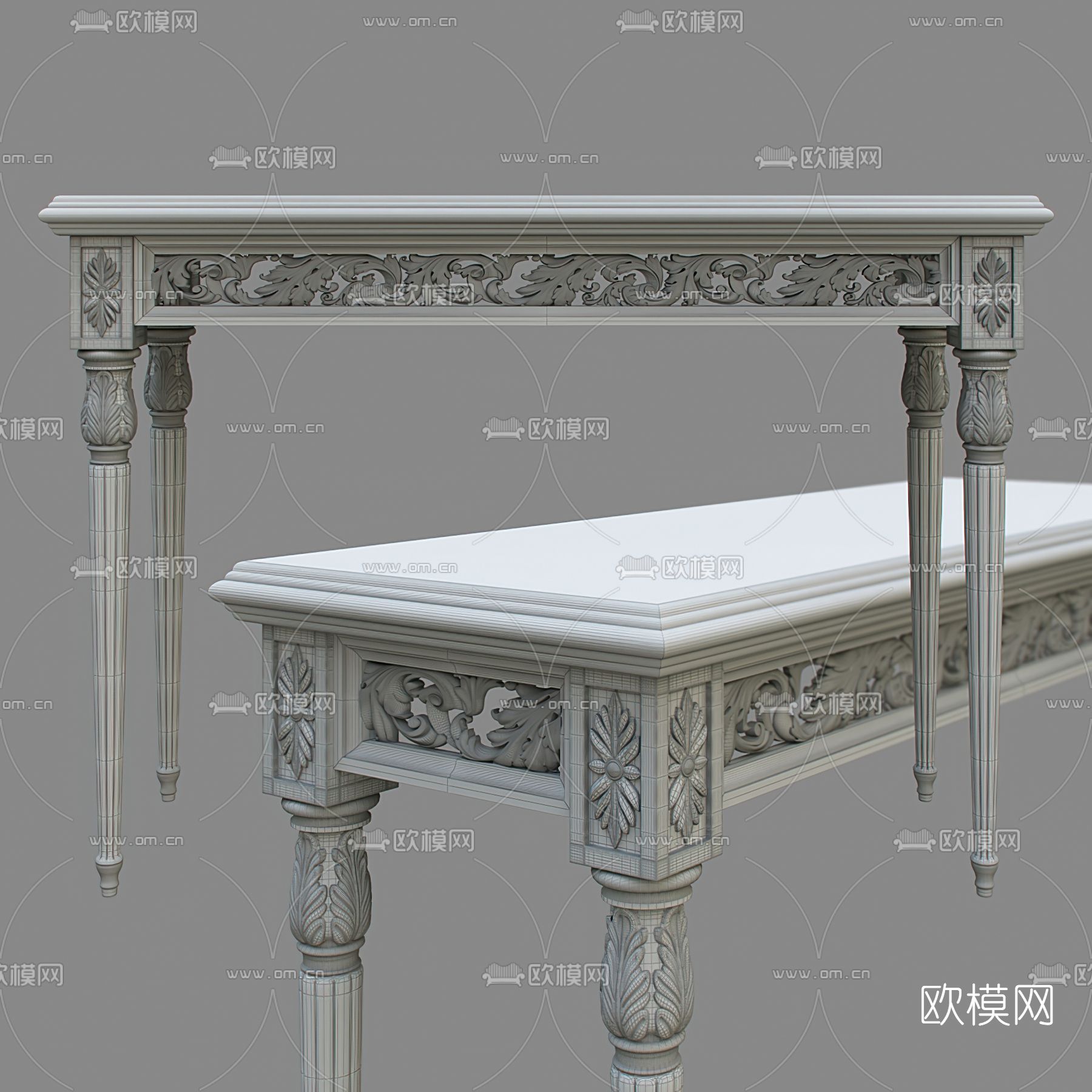 欧式古典轻奢端景台3d模型