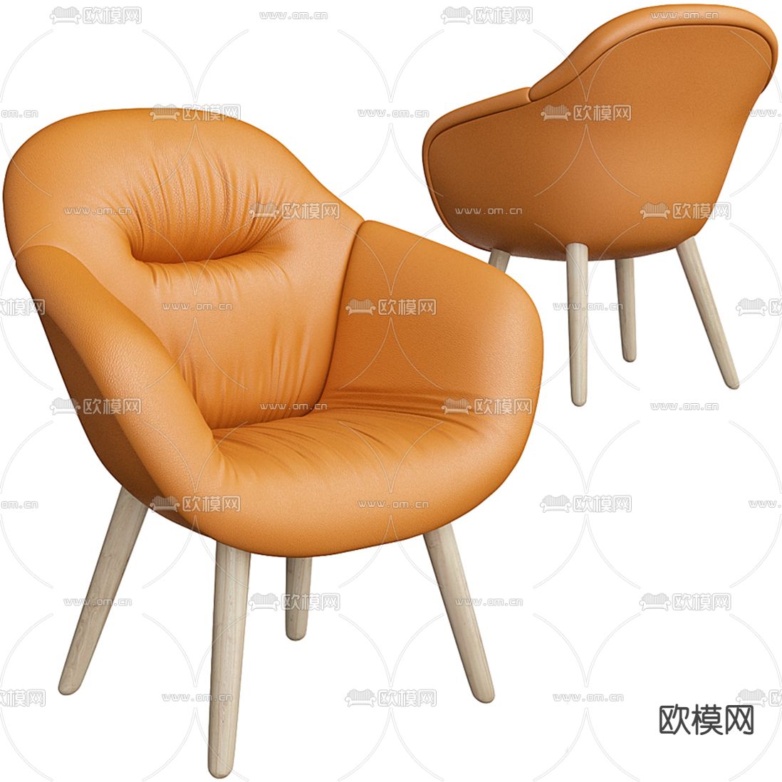 北欧布艺休闲椅3d模型
