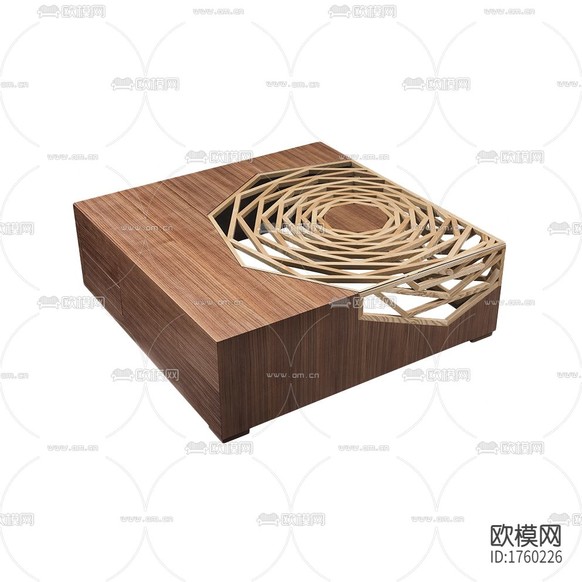 新中式創(chuàng)意實(shí)木鏤空方形茶幾下載