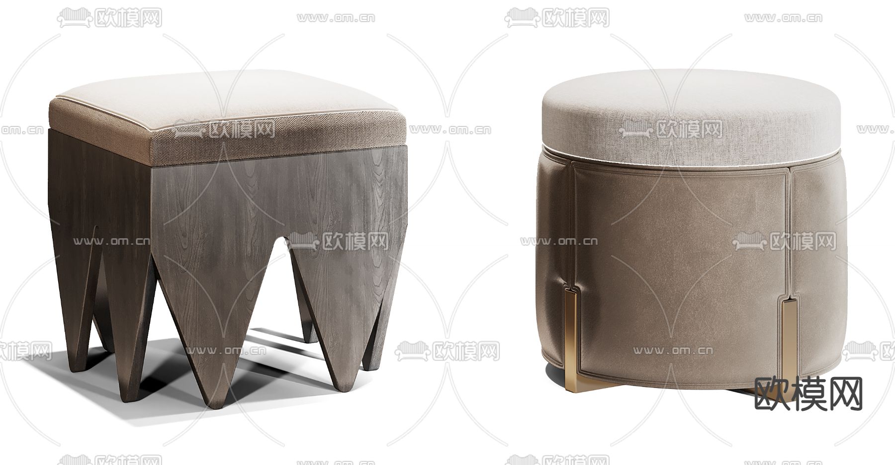 现代布艺凳子3d模型