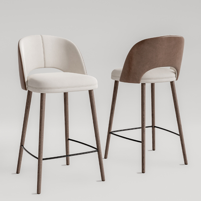  现代布艺吧台椅su模型 