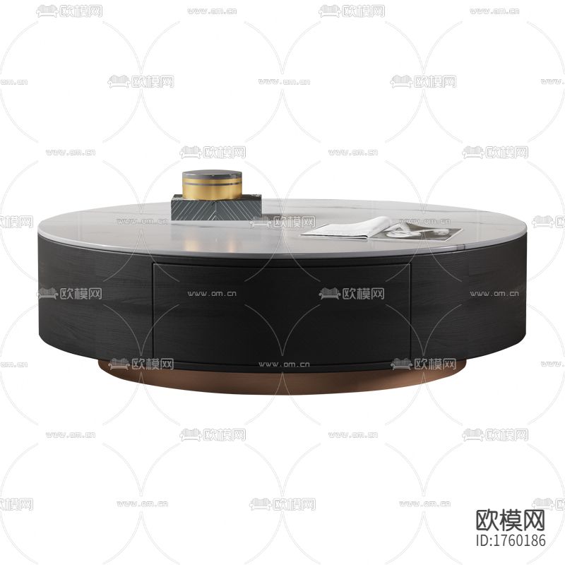 现代轻奢实木大理石圆形茶几下载