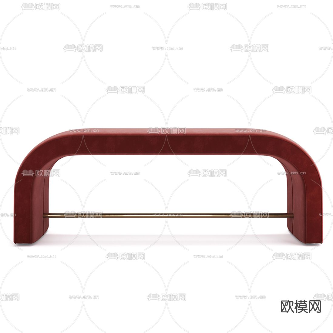 现代布艺长凳3d模型