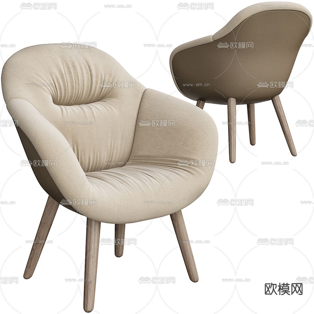 北欧布艺休闲椅3d模型