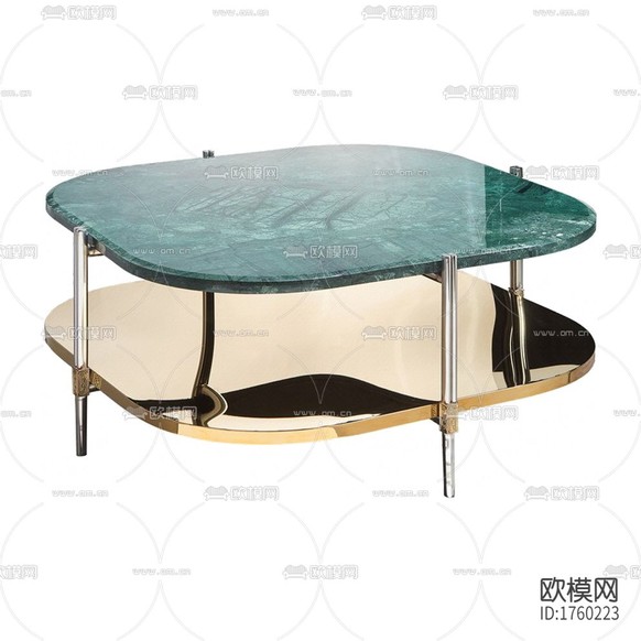 现代轻奢不锈钢大理石茶几下载