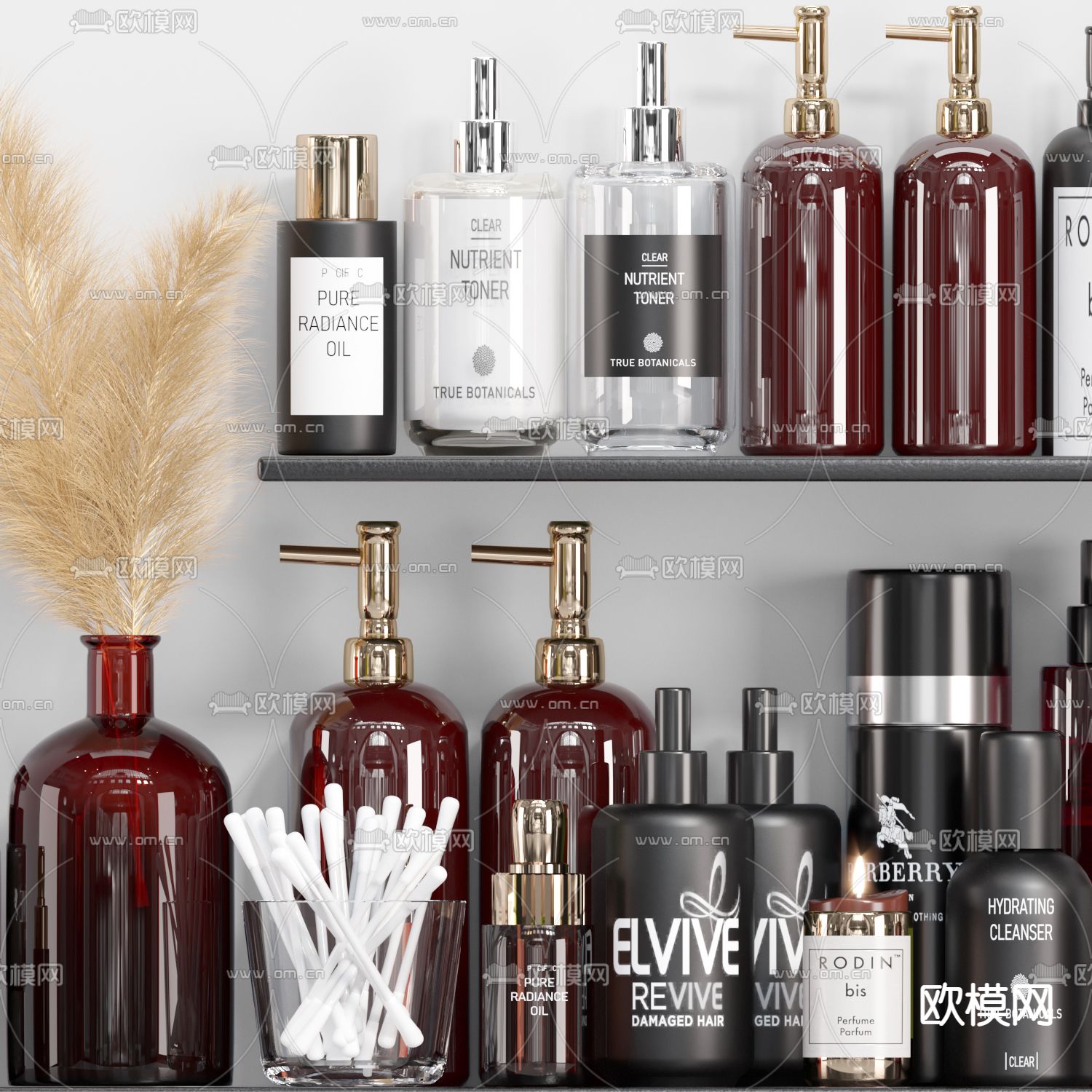 现代沐浴露洗涤用品3d模型下载（渲染图4）