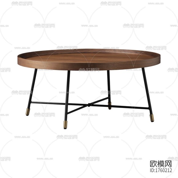 现代简约实木不锈钢圆形茶几下载