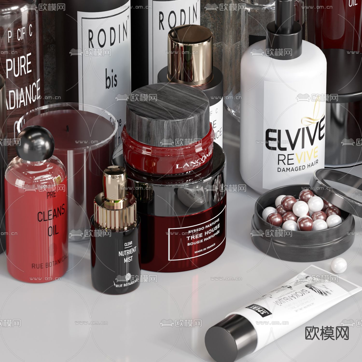 现代沐浴露洗涤用品3d模型下载（渲染图2）