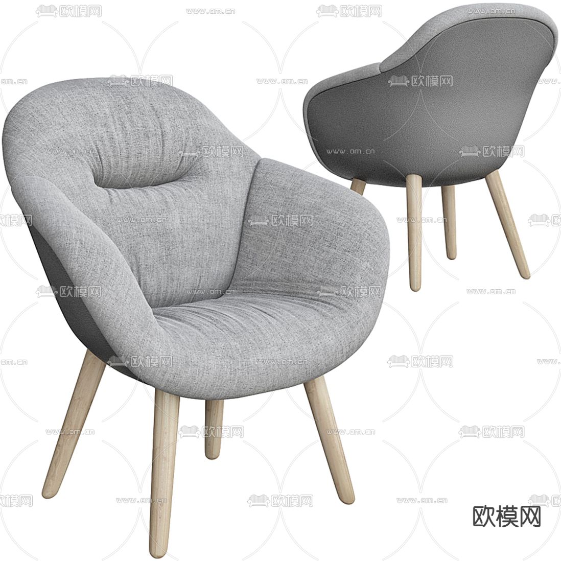北欧布艺休闲椅3d模型