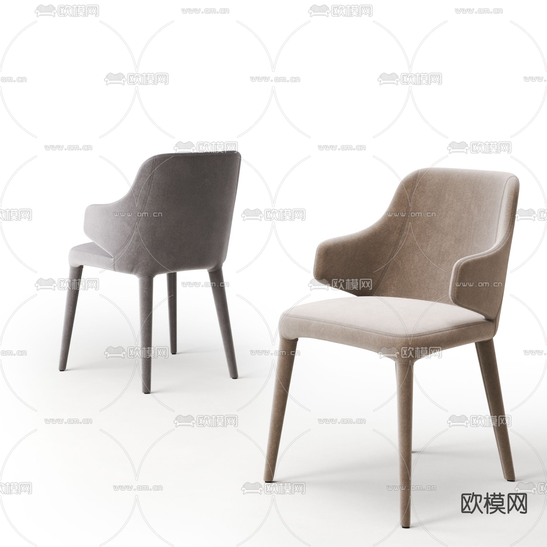 现代布艺单椅3d模型下载