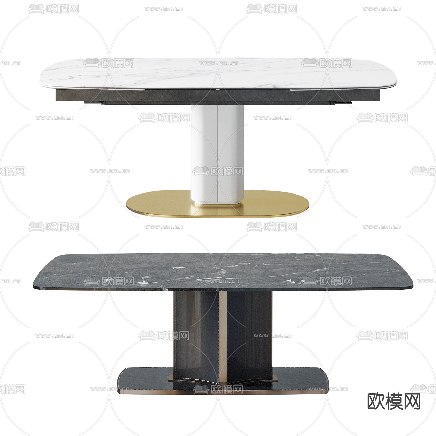 现代大理石餐桌3d模型