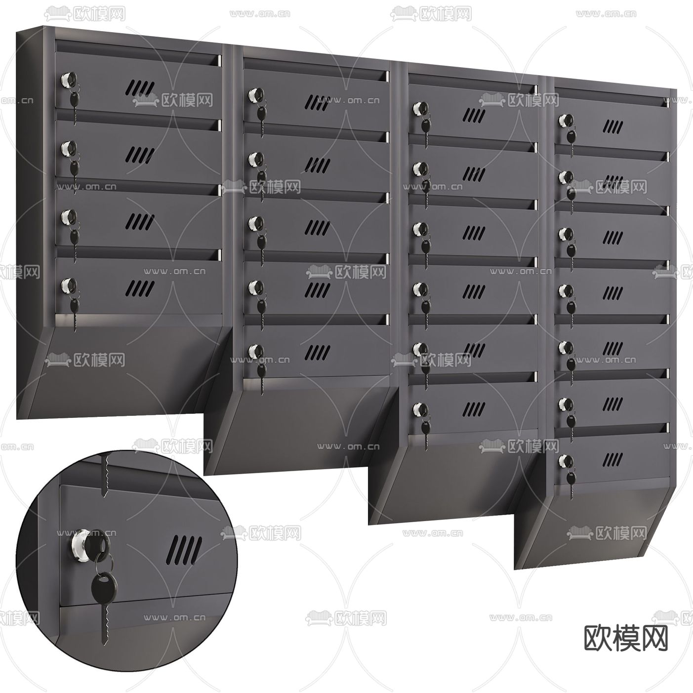 现代信箱邮箱3d模型
