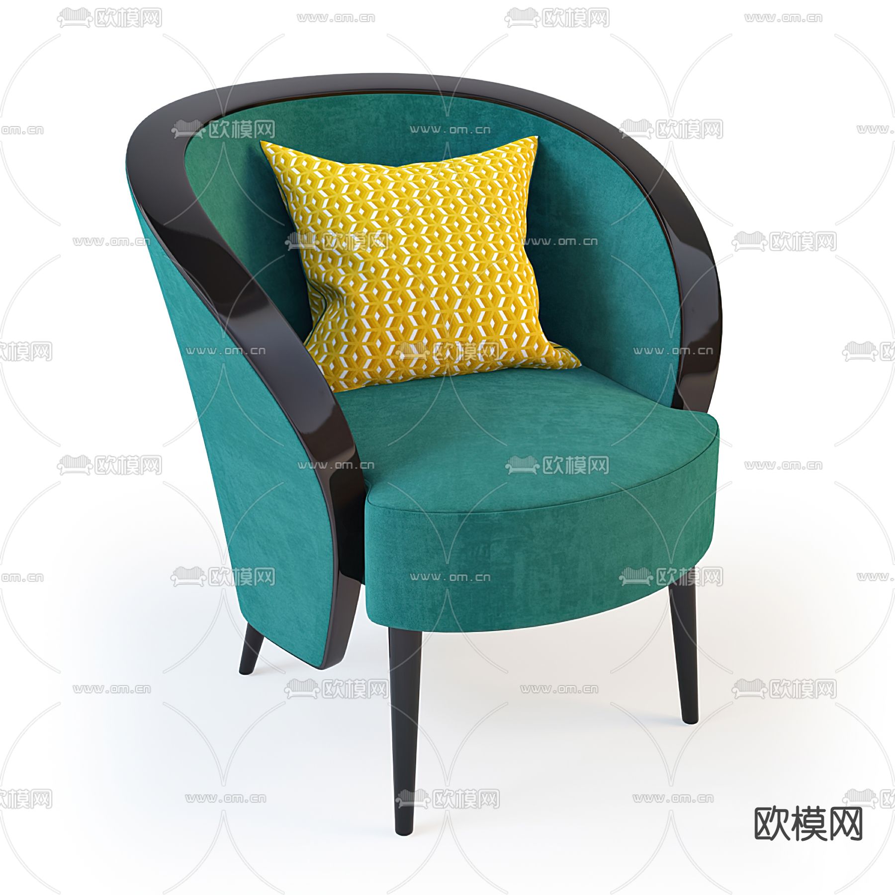 现代布艺单人沙发3d模型