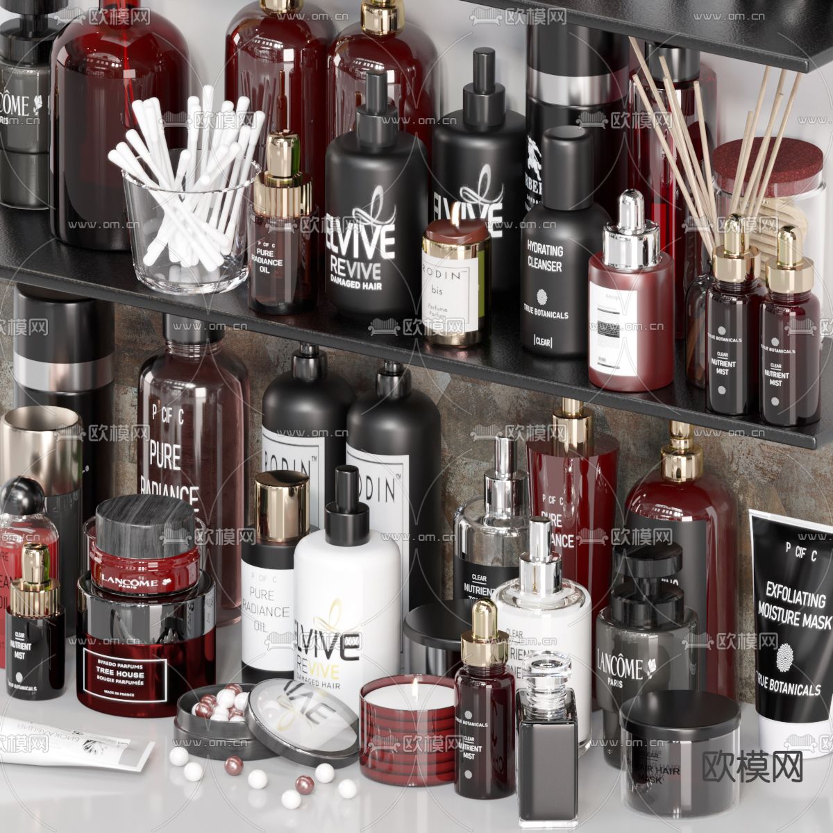 现代沐浴露洗涤用品3d模型下载（渲染图3）