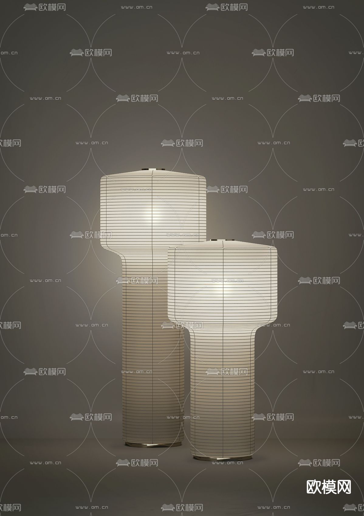 侘寂风落地灯3d模型下载