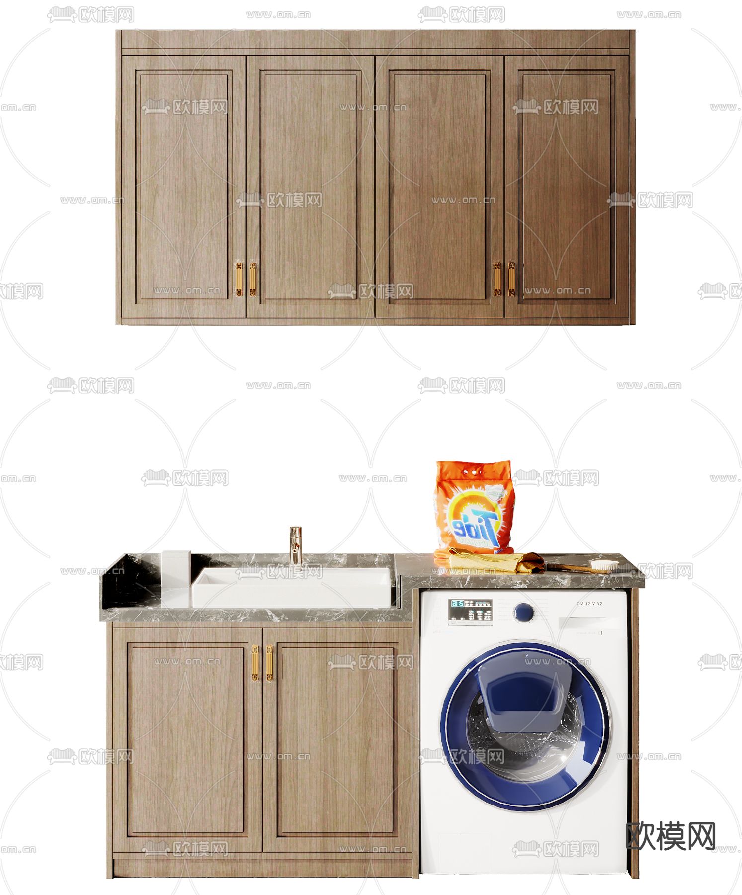 现代浴室柜洗衣机3d模型下载