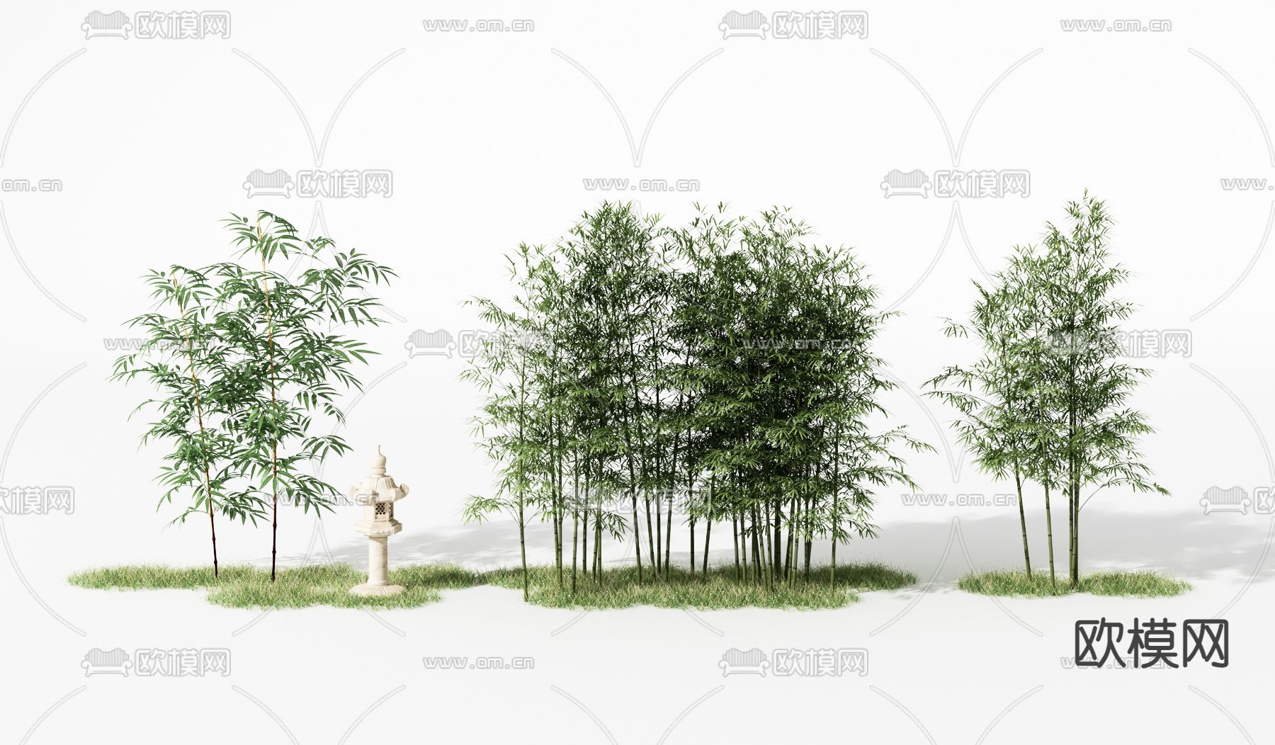 新中式竹子3d模型下载