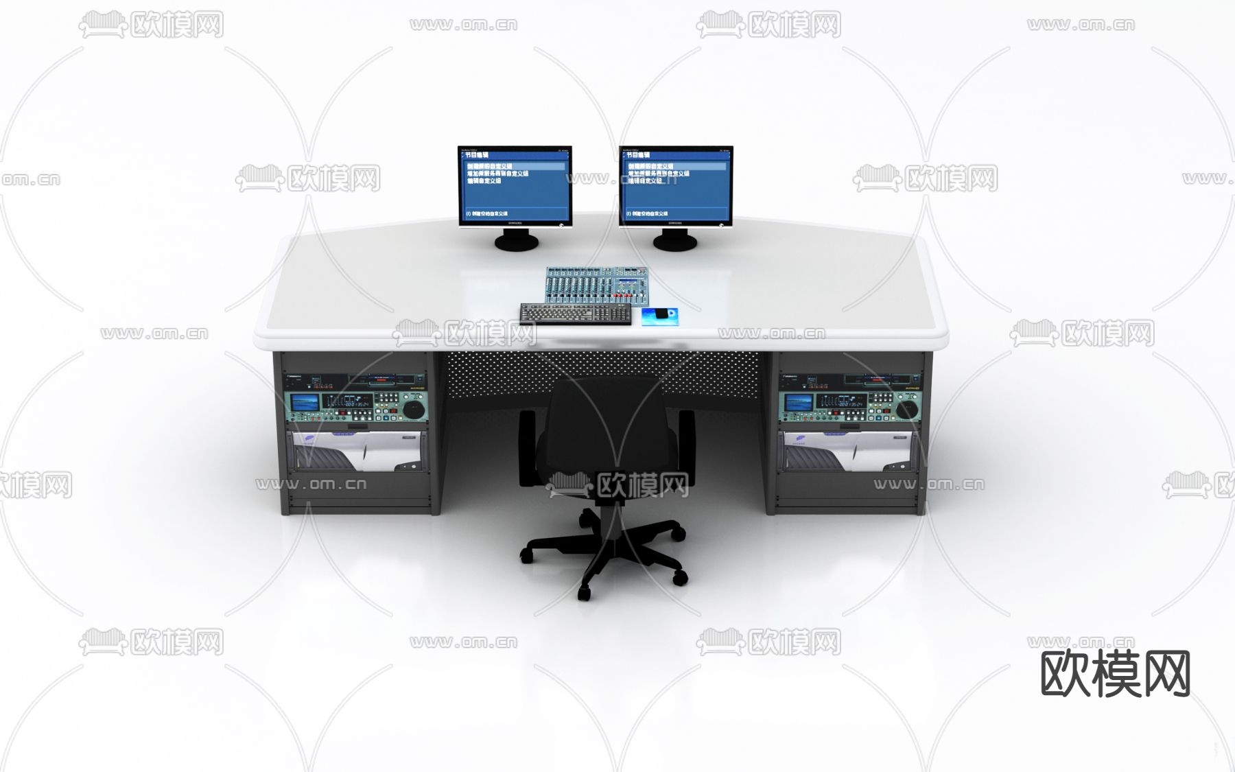 现代直播桌导播台免费3d模型