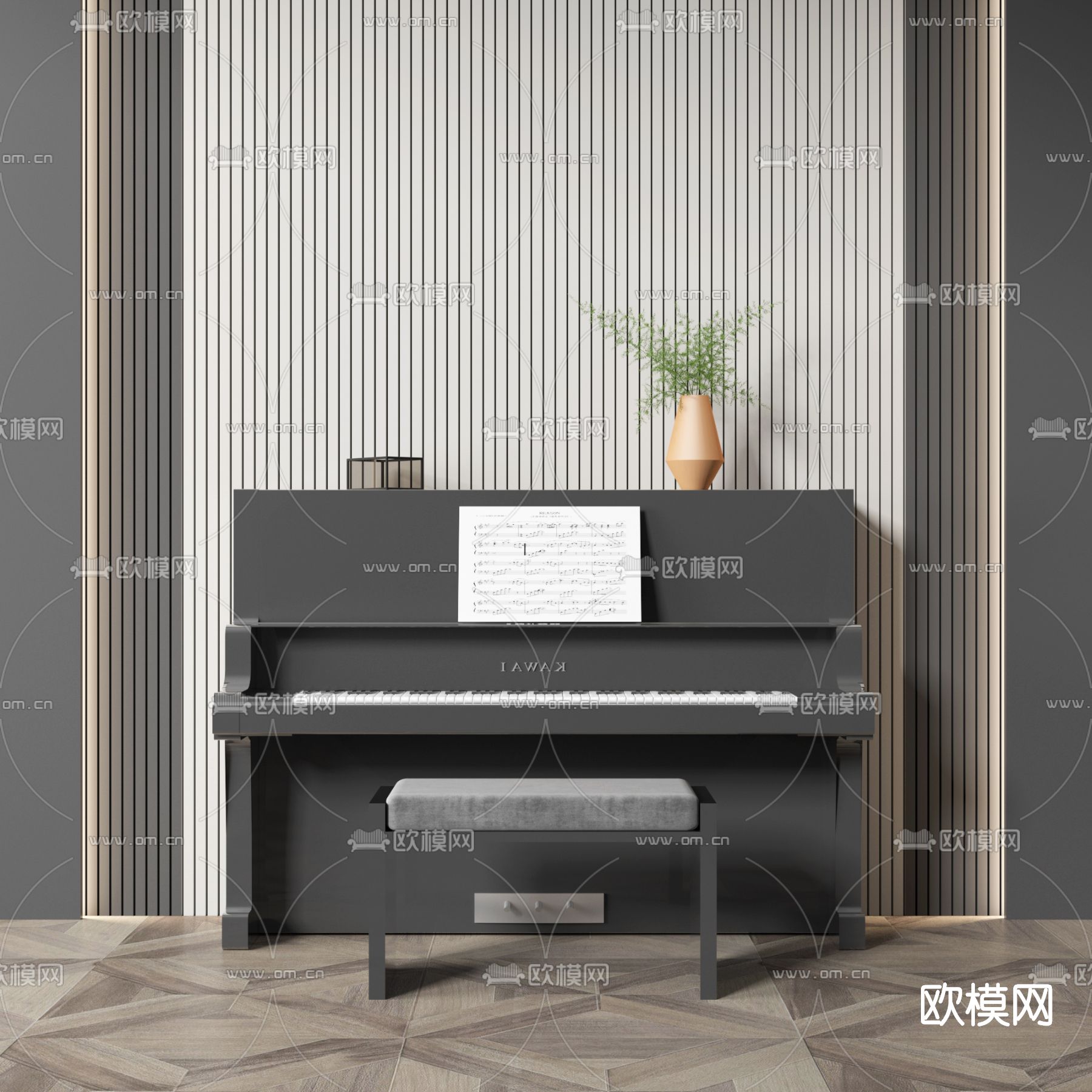 现代钢琴3d模型